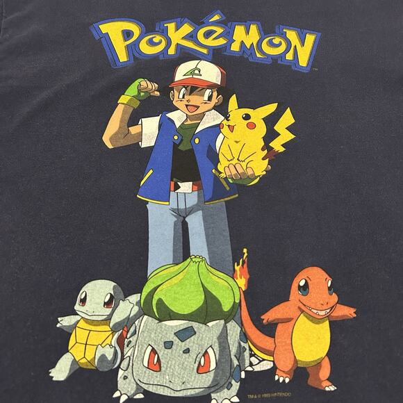 1999 Pokémon Youth Large Shirt Large Graphic On Back *Blemishes Delta Tag - Picture 1 of 12